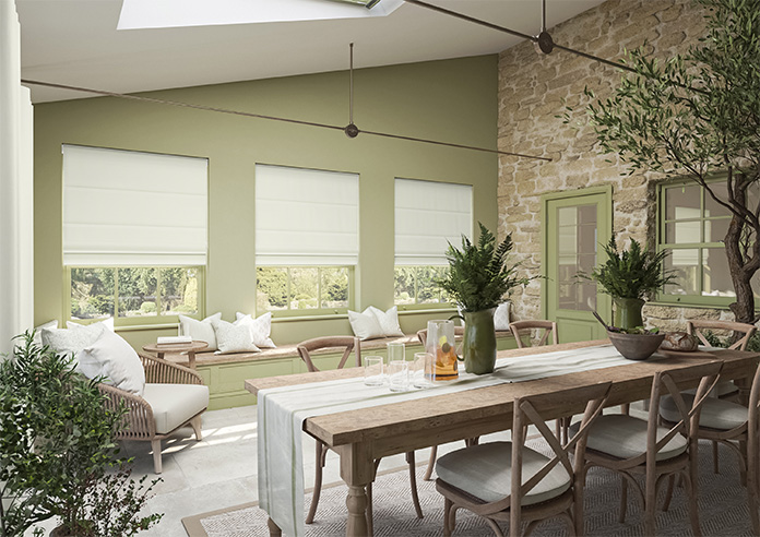 Atina (Blackout), Pure Ivory - Twist&Fit Roman Blind - Image 6